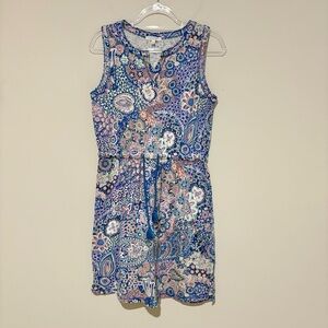 T by Talbots paisley Dress Jersey Tie Waist Blue Dreamy Paisley medium petite